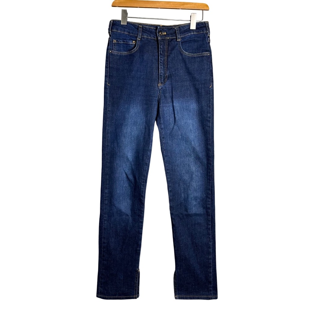 Pilcro Anthropologie Dark Wash High Rise Straight Leg Jeans Blue 26 stretch